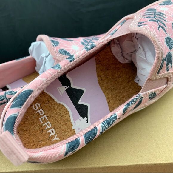 Sperry Crest Resort Pink Floral Slip Ons Women's Various Size - Picture 3 of 13